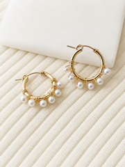 Celeste Freshwater Pearl Hoop Earrings