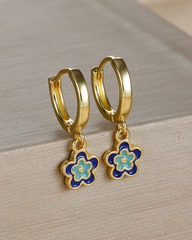 Blossom Flower Delicate Hoop Earrings