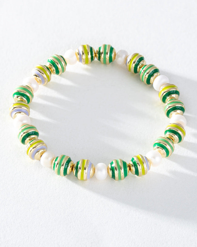 pearl bracelet, stretchy bracelet, stackable bracelet, delicate bracelet, enamel bracelet, colourful bracelet