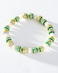 pearl bracelet, stretchy bracelet, stackable bracelet, delicate bracelet, enamel bracelet, colourful bracelet
