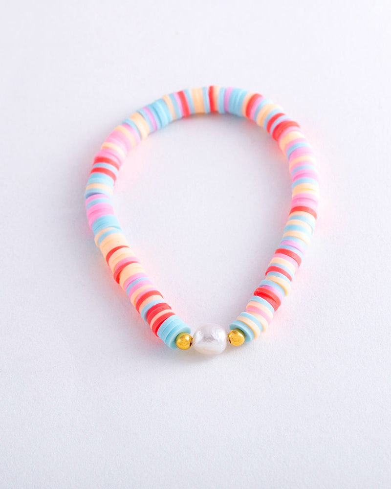bright bracelet, fun bracelet, pearl bracelet, pretty bracelet, young girls bracelet, stackable bracelet