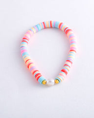 bright bracelet, fun bracelet, pearl bracelet, pretty bracelet, young girls bracelet, stackable bracelet