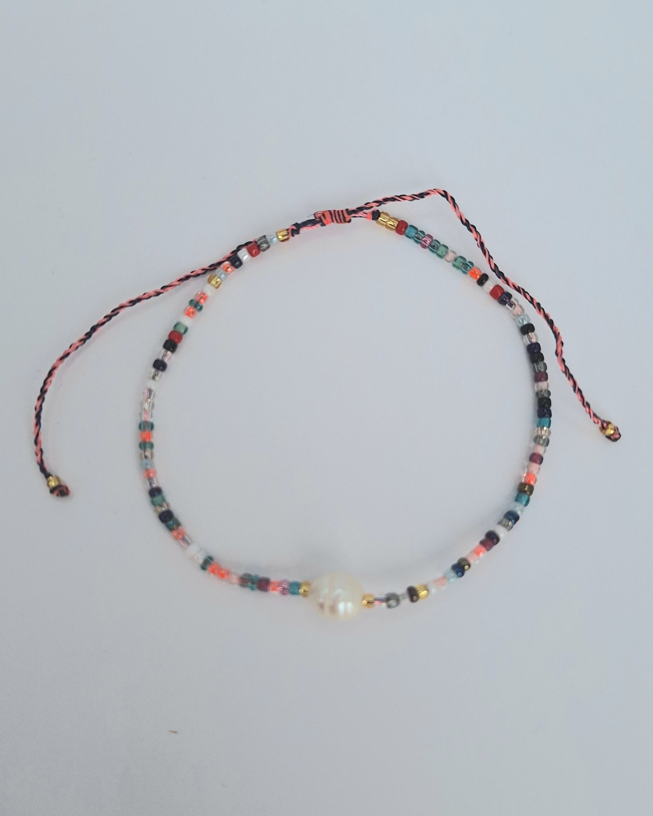 pearl bracelet, expandable bracelet, stackable bracelet, delicate bracelet, glass bead bracelet, colourful bracelet, fun bracelet