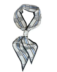 Satin Neck Scarves & Bag Ties - Blue Check