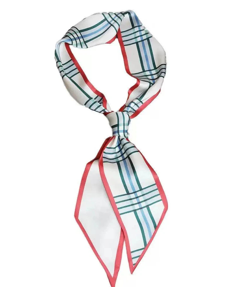 Satin Neck Scarves & Bag Ties - Red Check