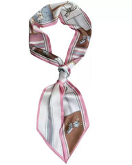 Satin Neck Scarves & Bag Ties - Horsing Around Pink
