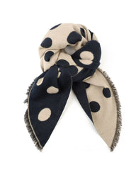 Reversible Spotty Teddy Scarf in Navy