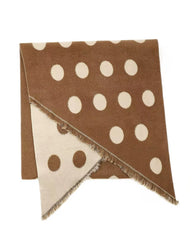 Reversible Spotty Teddy Scarf in Caramel