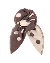 Reversible Spotty Teddy Scarf in Chocolate