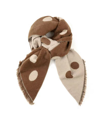 Reversible Spotty Teddy Scarf in Caramel