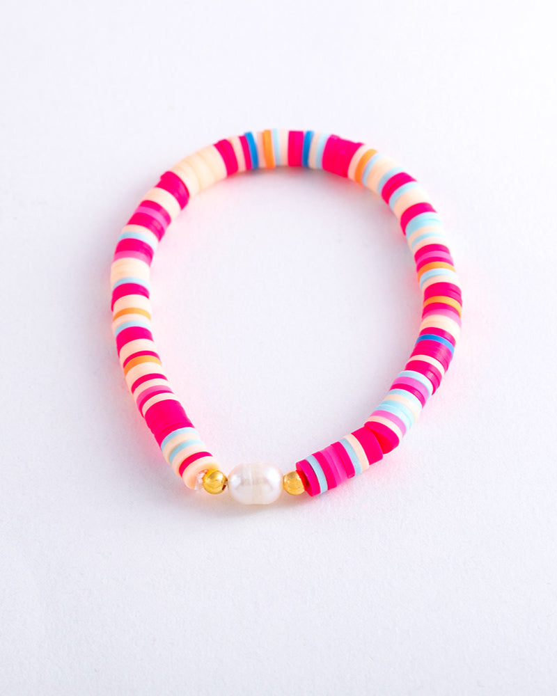 bright bracelet, fun bracelet, pearl bracelet, pretty bracelet, young girls bracelet, stackable bracelet