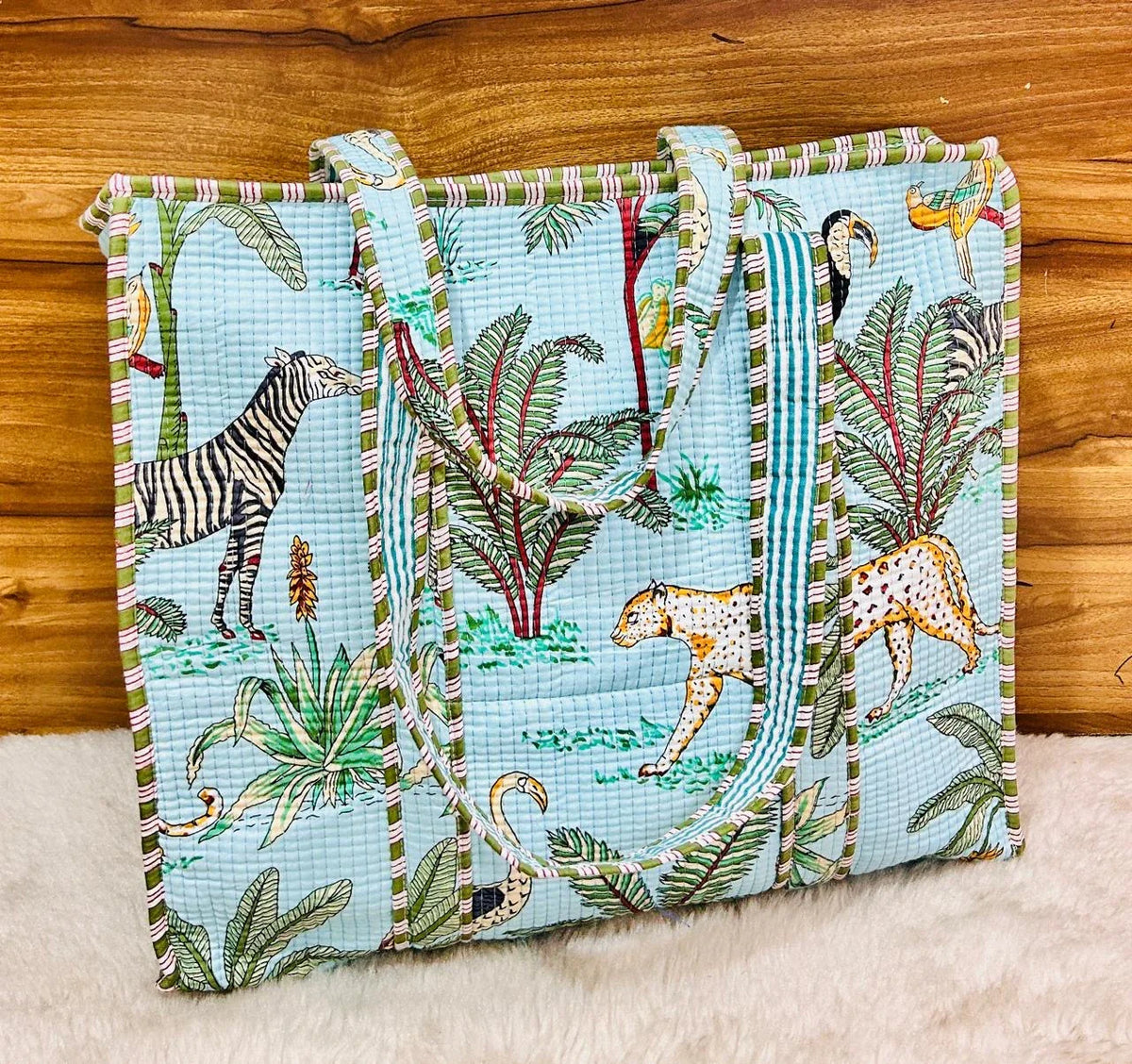 Mint Tropical Tote Bag