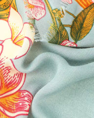 Anna Japanese Botanical in Blue Autumn/Winter Scarf