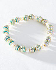 pearl bracelet, stretchy bracelet, stackable bracelet, delicate bracelet, enamel bracelet, colourful bracelet