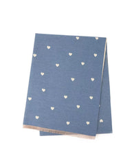 PRE SALE ARRIVING 12 JUNE Reversible Holly Heart Winter Scarf – Blue Heart Print