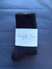 Navy Toasty Toes Woollen Ribbed Crew Socks