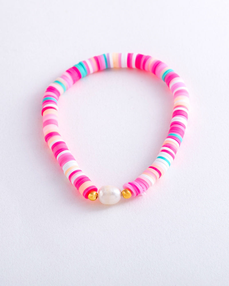bright bracelet, fun bracelet, pearl bracelet, pretty bracelet, young girls bracelet, stackable bracelet