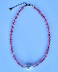 Baroque Pearl Pop Necklace in Coral Tones