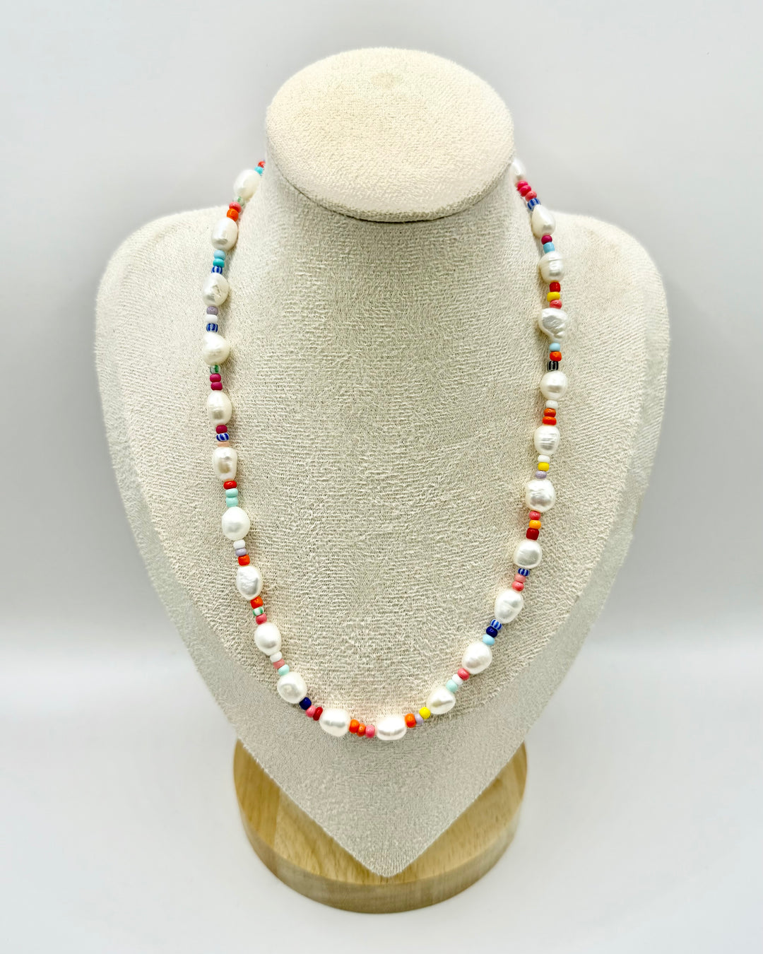Large Rainbow Freshwater Pearl Necklace with multicolour freshwater pearls