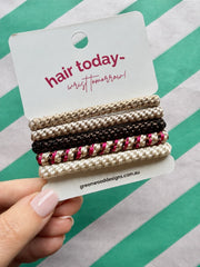 Hair Elastics Pack - Raspberry Ripple