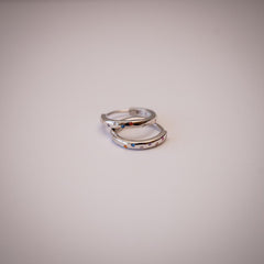 Juliet Silver Hoop Earrings with Multi Coloured Crystals