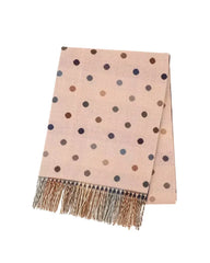 Reversible Polka Dot & Check Winter Scarf – Spotty Dotty Blush Pink
