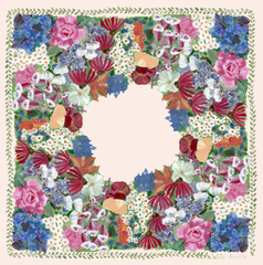Willa Arantz Collaboration Silk Scarf - Floral Wreath