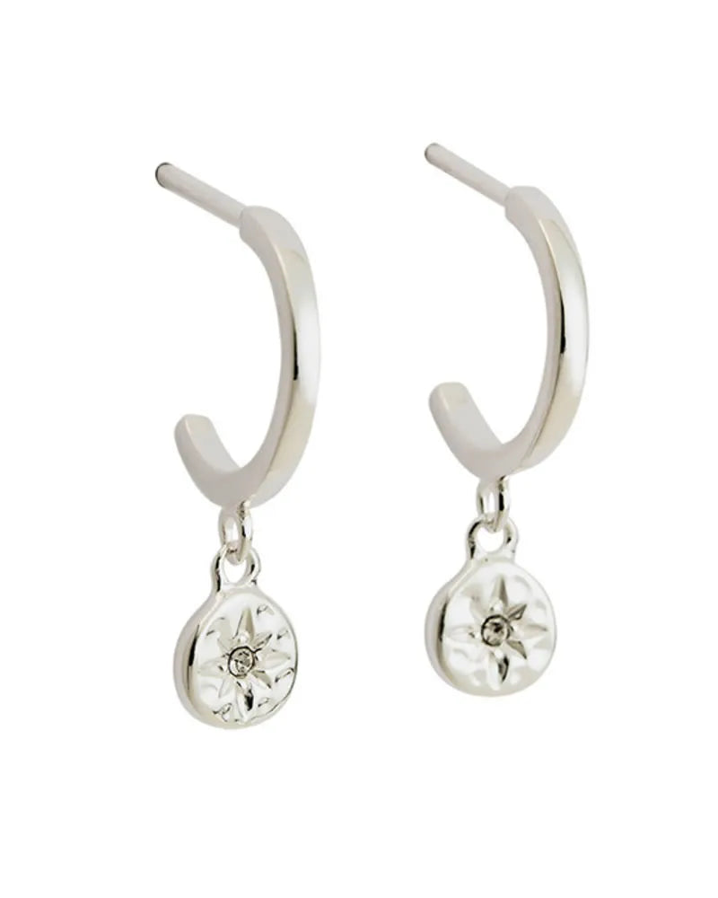 Penny Medallion Delicate Hoop Earrings