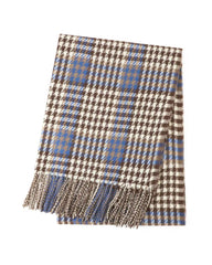 Houndstooth in Blue/Brown Scarf – Classic Check Winter Scarf