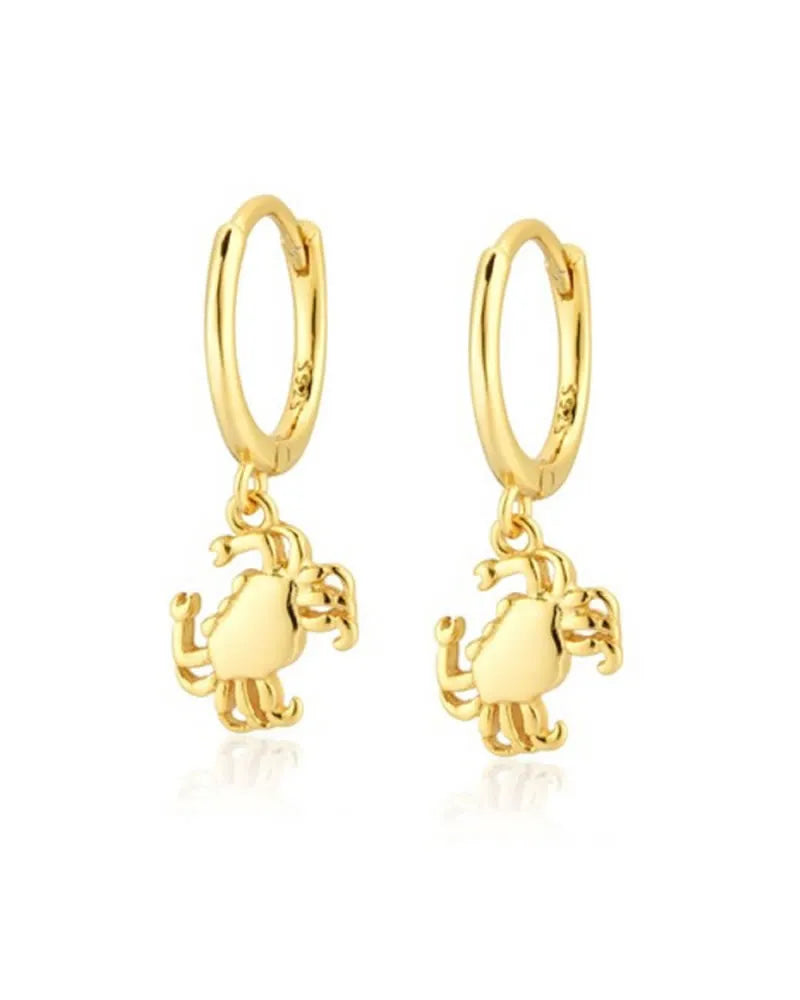 Coral Crab Delicate Dangle Earrings