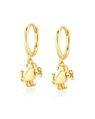 Coral Crab Delicate Dangle Earrings