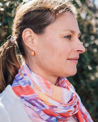 Alice Orange Enamel Drop Earrings