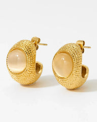 Cleopatra Gold Hoop Earring with Glass Bead