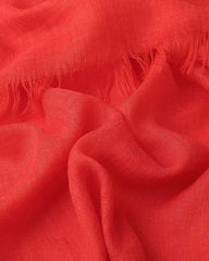 Red solid block colour lightweight scarf