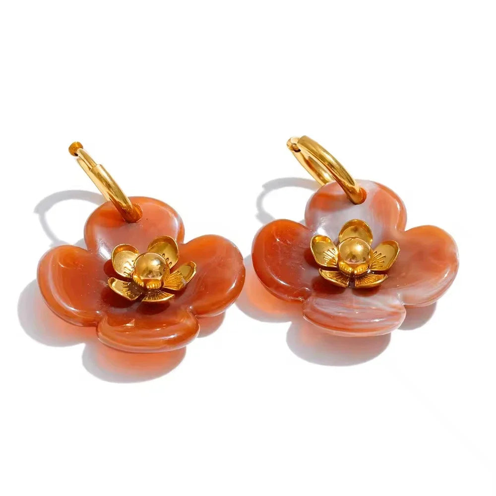 Willa Bronze Flower Hoop Earring