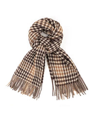 Houndstooth in Caramel/Brown Scarf – Classic Check Winter Scarf