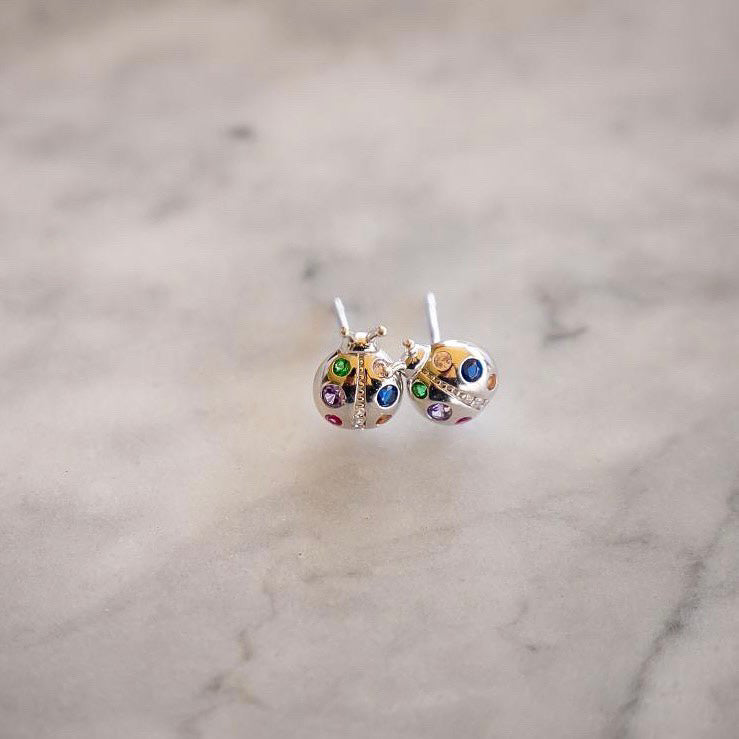 Ladybug Silver Ladybug Stud Earrings