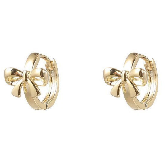 Ellie Gold Bow Hoop Earring