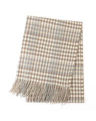 Houndstooth in Beige/Grey Scarf – Classic Check Winter Scarf