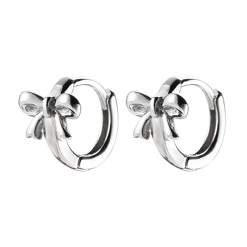 Ellie Silver Bow Hoop Earring