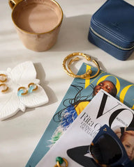 18k gold-plated stainless steel, Tarnish-free, Waterproof, Suitable for sensitive skin, gold earrings, retro earrings, vintage charm, classic earrings, beautiful earrings, timeless earrings, hoop earrings, charm earrings, light blue earring