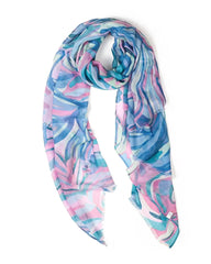 Colorful scarf with abstract pattern on a white background
