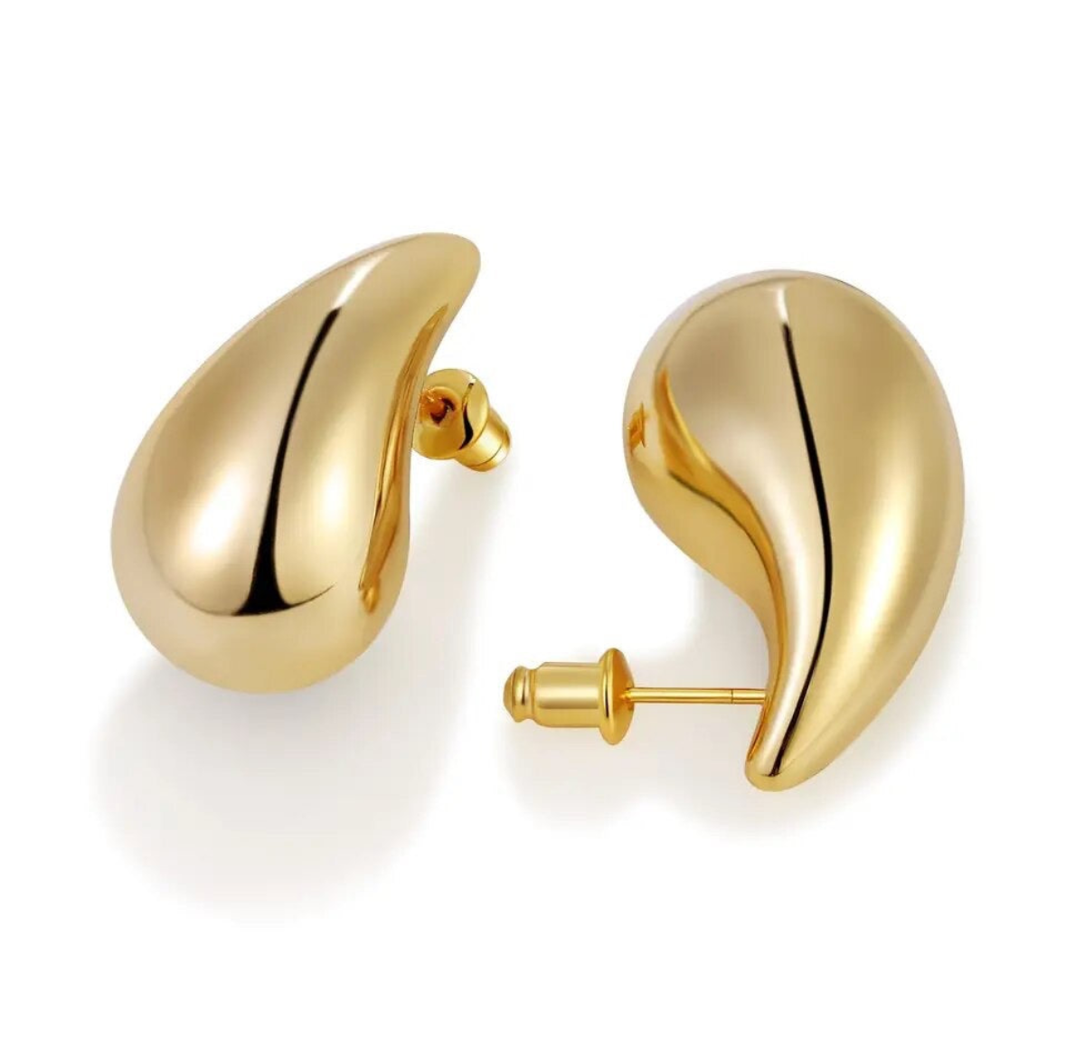Bianca Tear Drop Studs in Gold Extra Small