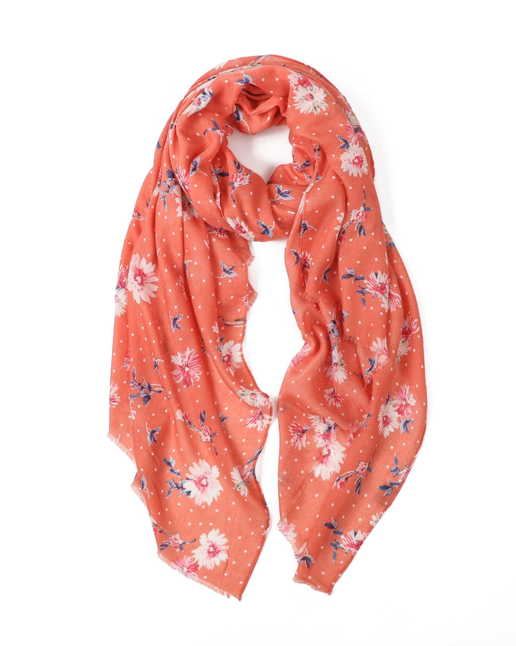 floral scarf, lightweight scarf, summer scarf, pretty scarf, cottage core scarf, delicate scarf, gold accents scarf