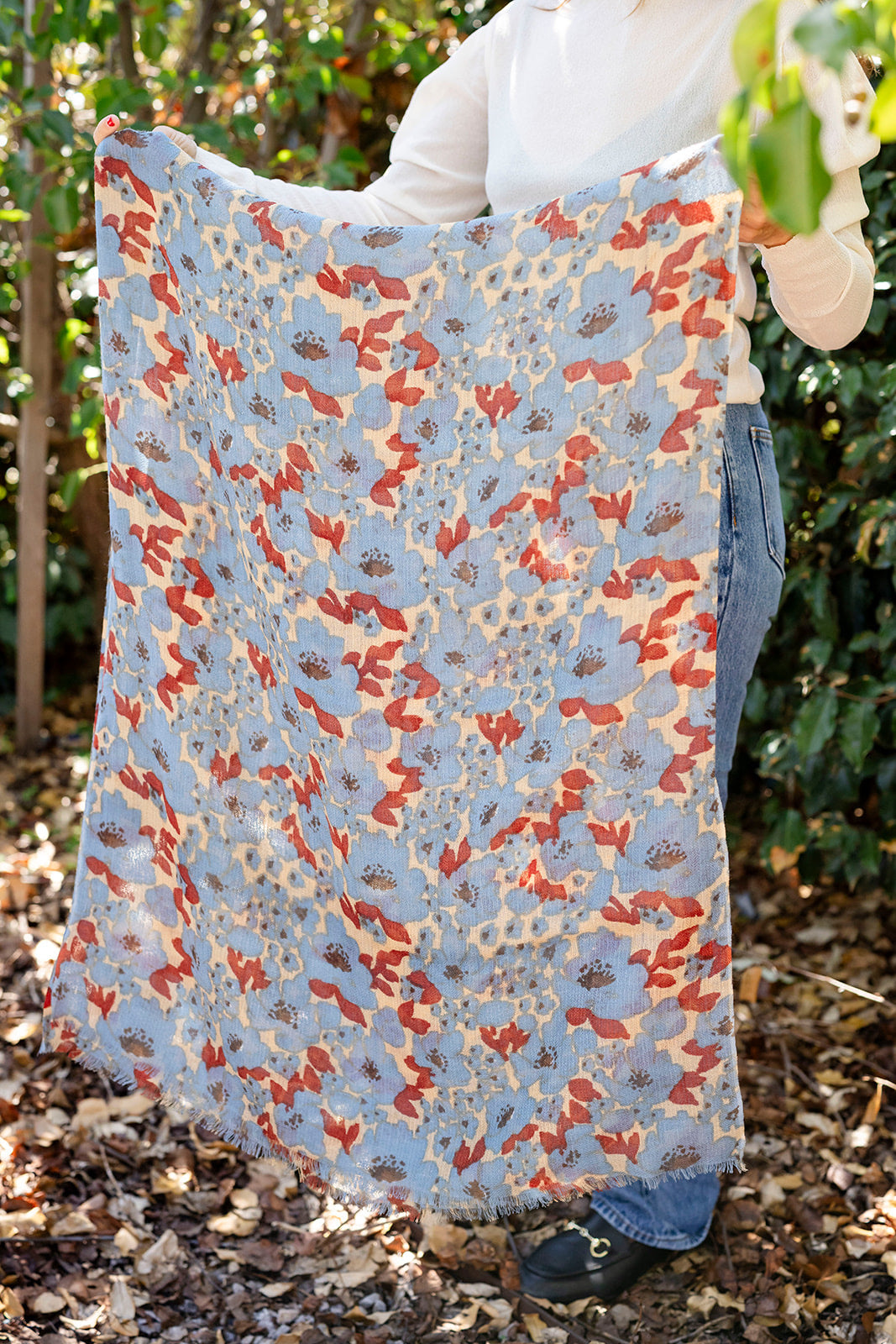 Francie Floral Wool Scarf