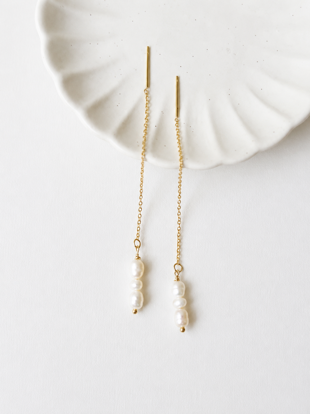 Emmy Freshwater Pearl Gold Threader Earrings