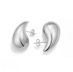 Bianca Tear Drop Studs in Silver Extra Small