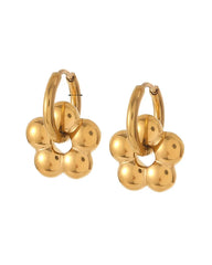 18k gold-plated stainless steel, Tarnish-free, Waterproof, Suitable for sensitive skin, gold earrings, retro earrings, vintage charm, classic earrings, beautiful earrings, timeless earrings, hoop earrings, flower  earrings, 