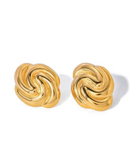 18k gold-plated stainless steel, Tarnish-free, Waterproof, Suitable for sensitive skin, gold earrings, retro earrings, vintage charm, classic earrings, beautiful earrings, timeless earrings, stud earrings, wave design earrings