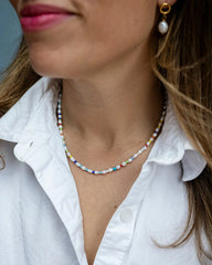 Small Rainbow Freshwater Pearl Necklace with multicolour freshwater pearls